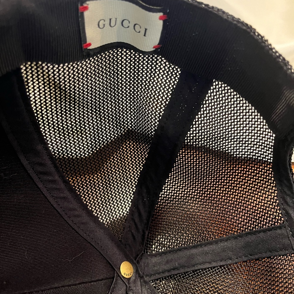 Authentic leather Gucci hat black and gold - Picture 4 of 4